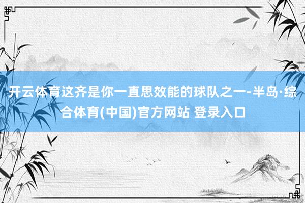 开云体育这齐是你一直思效能的球队之一-半岛·综合体育(中国)官方网站 登录入口