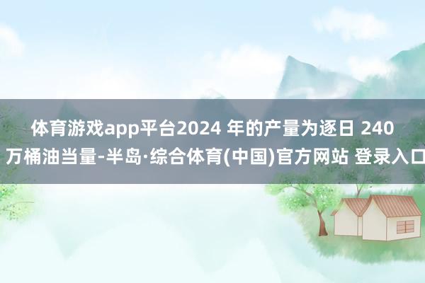 体育游戏app平台 2024 年的产量为逐日 240 万桶油当量-半岛·综合体育(中国)官方网站 登录入口