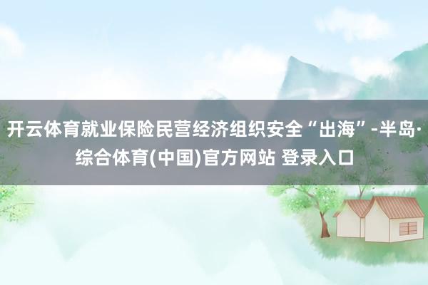 开云体育就业保险民营经济组织安全“出海”-半岛·综合体育(中国)官方网站 登录入口