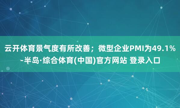 云开体育景气度有所改善；微型企业PMI为49.1%-半岛·综合体育(中国)官方网站 登录入口
